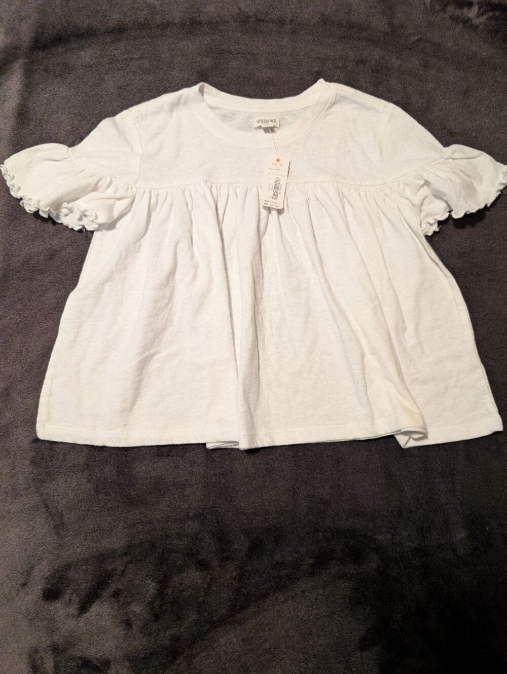 Gymboree White Ruffled Sleeve Peplum Top